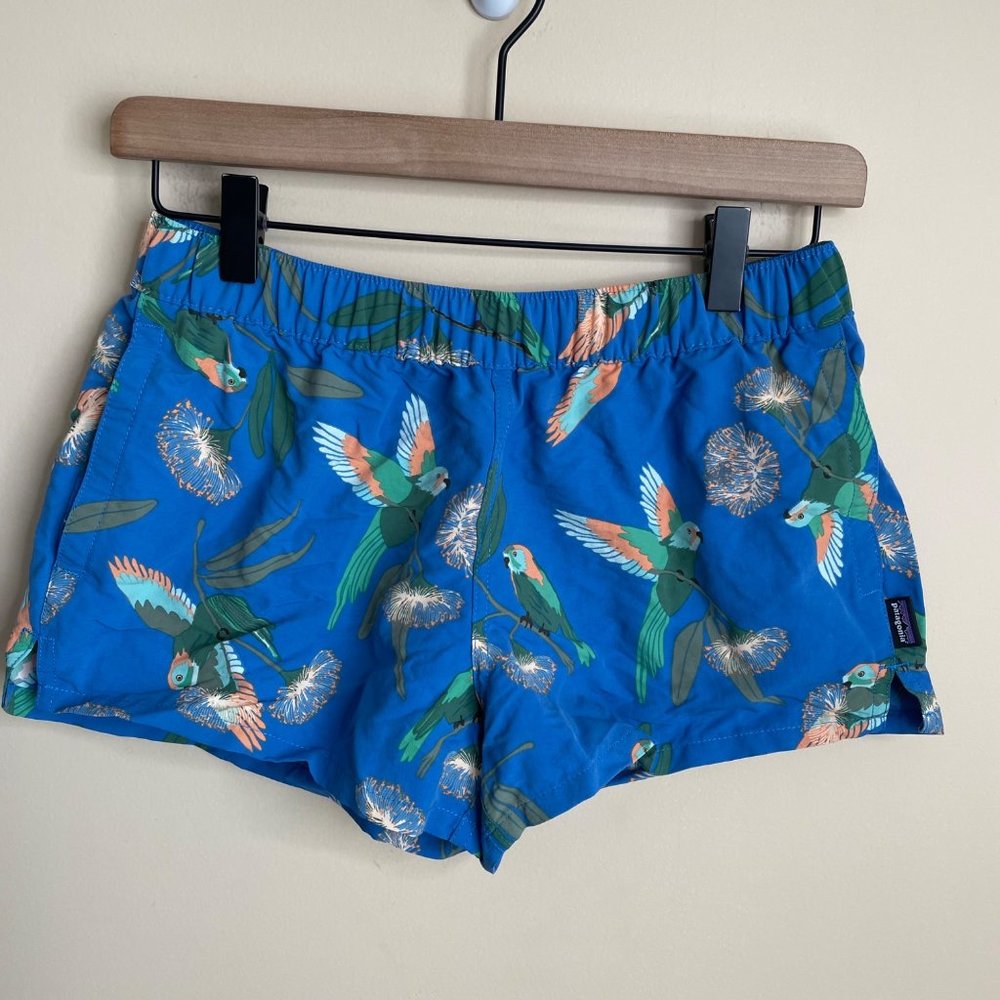 NEW Patagonia Port Blue Parrots Barely Baggies Shorts 2½ Women's Size XS NWT